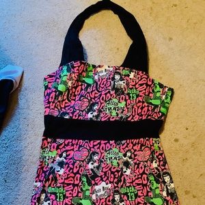 Pinup  pencil thin halter dress leopard